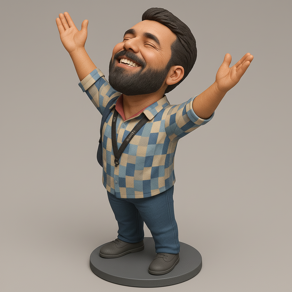 face anatomy 3d model-create 3d face model from photo_Joyful Celebrating Figure for 3D Printing