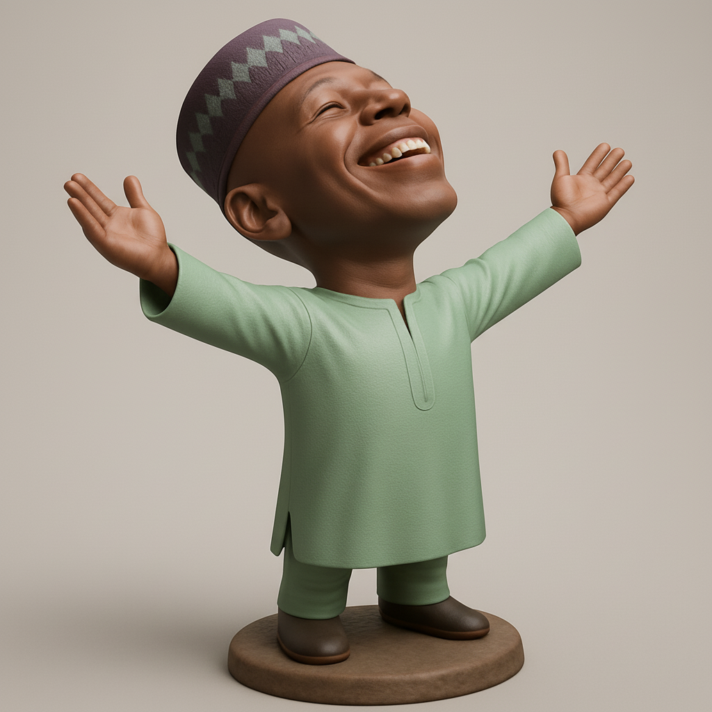 silhouette 3d printer maker-3d portrait printing_Radiant Joy Figurine: Embrace Happiness & Optimism