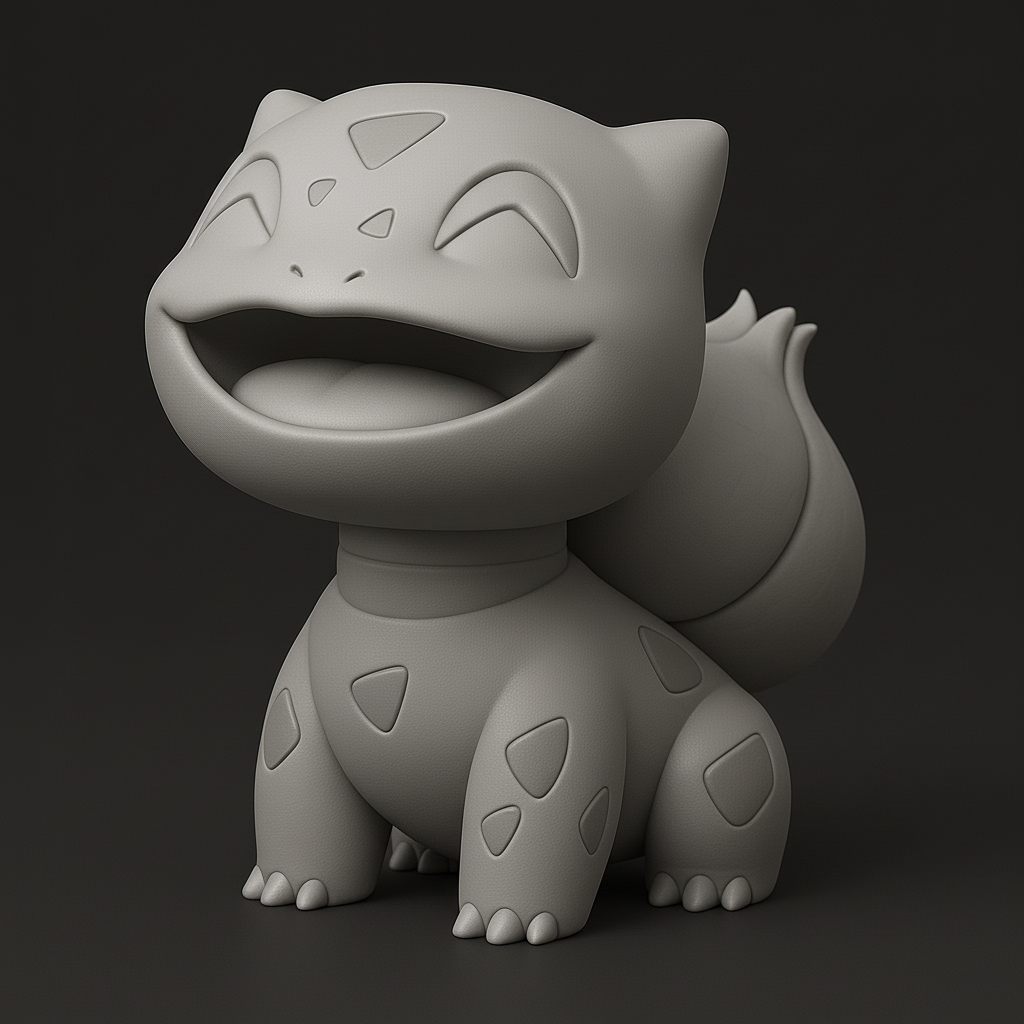 silhouette 3d printer maker-3d portrait printing_Cute Bulbasaur Figurine for 3D Printing