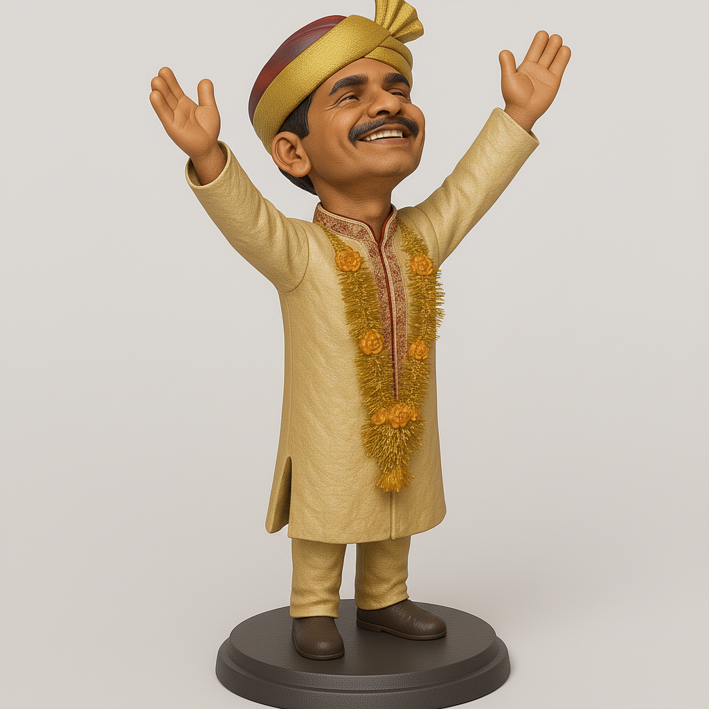 silhouette 3d printer maker-3d portrait printing_Joyful Celebratory Figure for Festive Decor