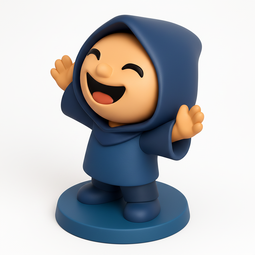 face anatomy 3d model-create 3d face model from photo_Joyful Hooded Hugger: A Cute Desk Pal!