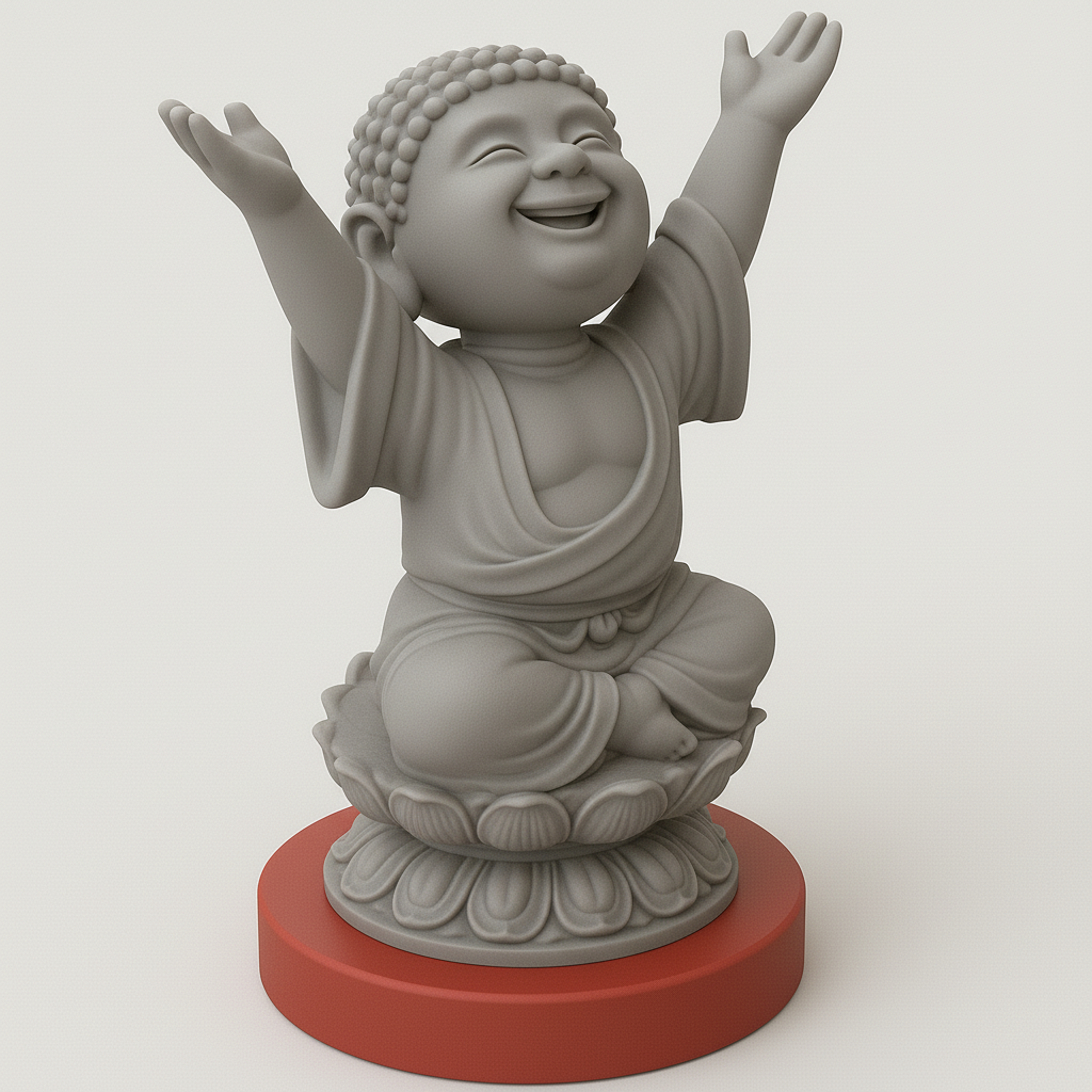 face anatomy 3d model-create 3d face model from photo_Joyful Buddha Figurine for Serenity