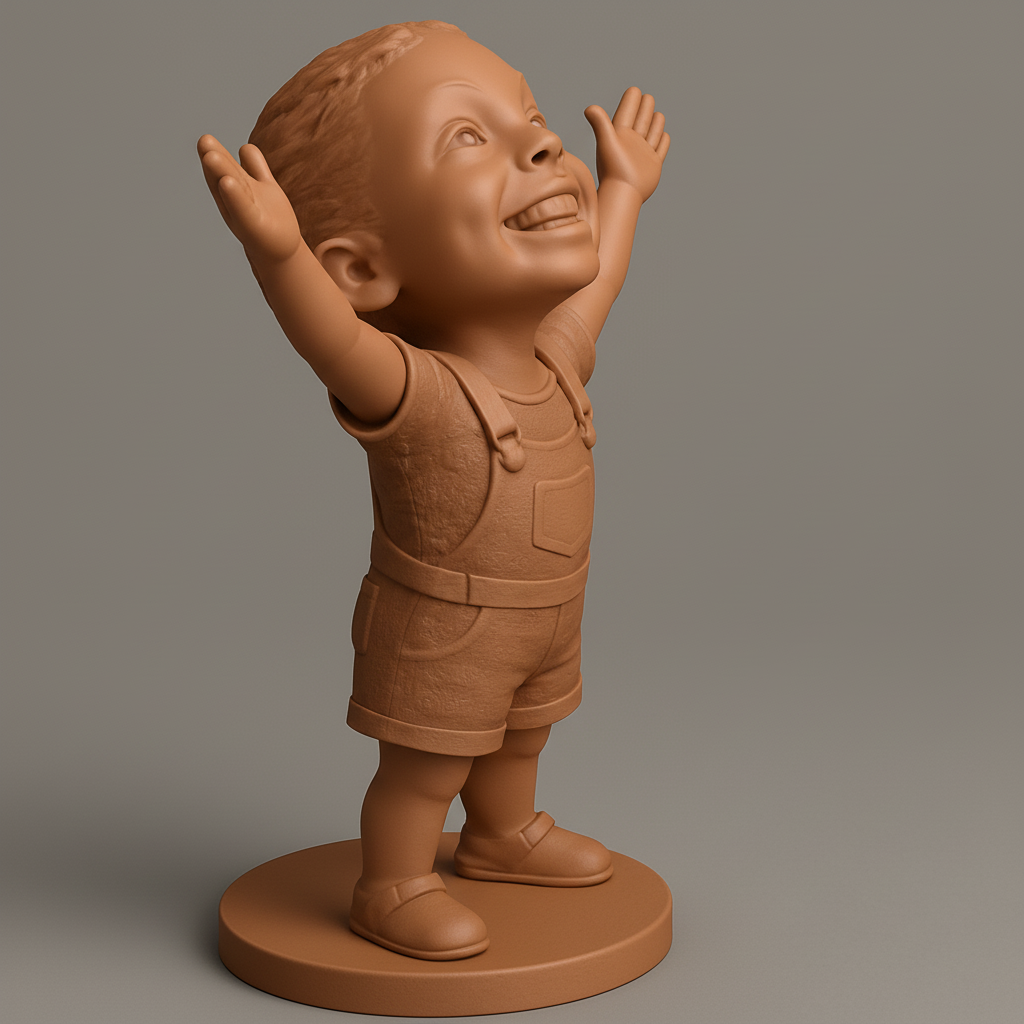 silhouette 3d printer maker-3d portrait printing_Happy Kid Statue: Radiate Positivity & Joy