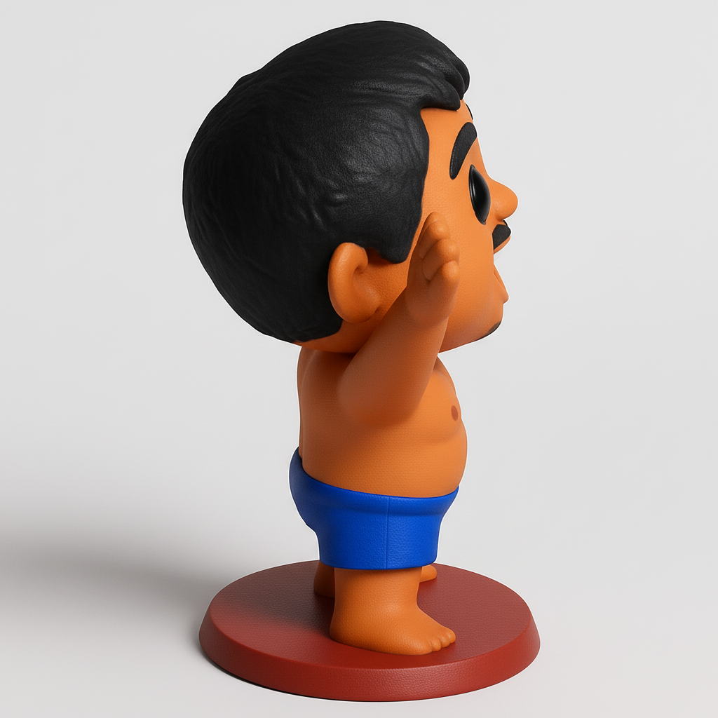 face anatomy 3d model-create 3d face model from photo_Joyful Waving Character Figurine - Your Happy Desk Pal!