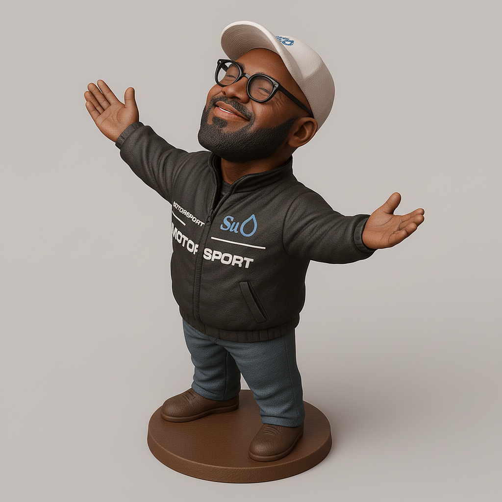 silhouette 3d printer maker-3d portrait printing_Cheerful Motorsport Figurine