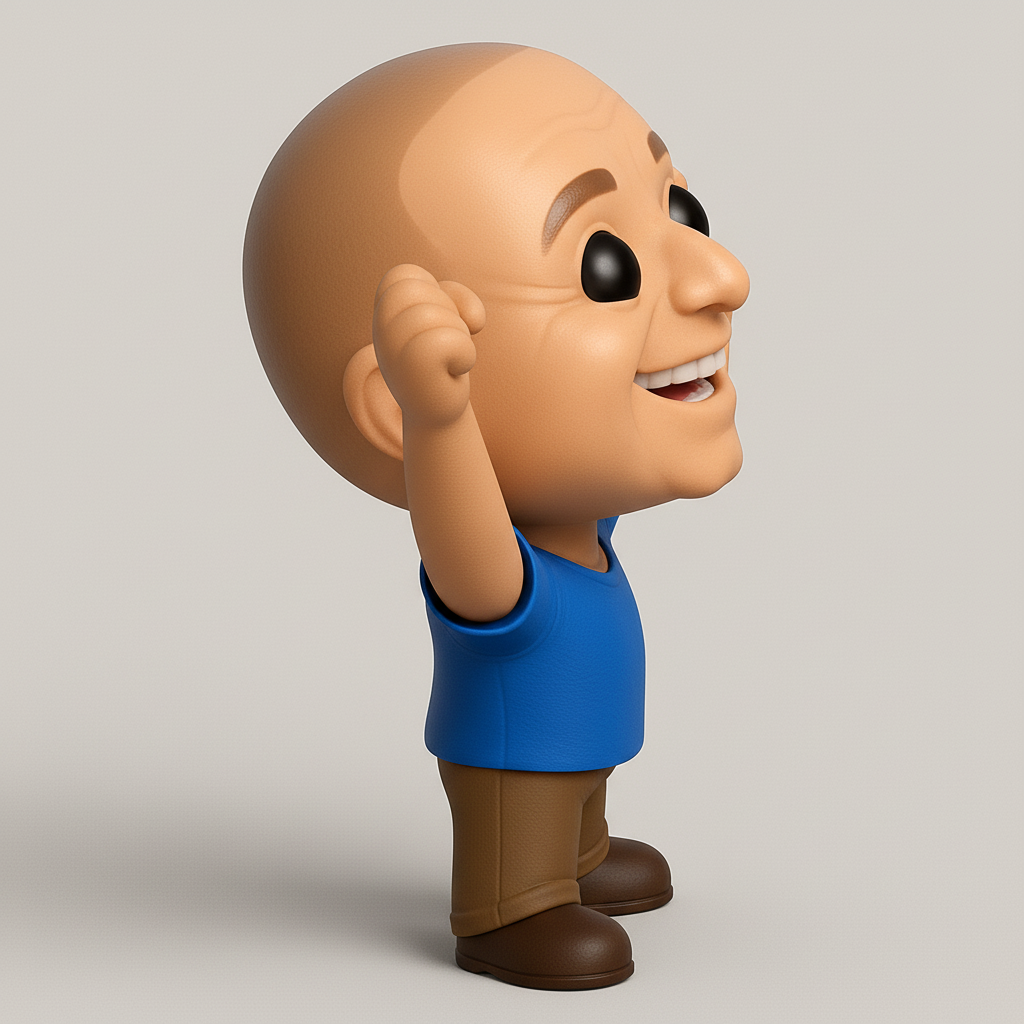 face to 3d model ai-3D portrait printing from photo_Celebrate Success! Joyful Desk Companion 3D Print