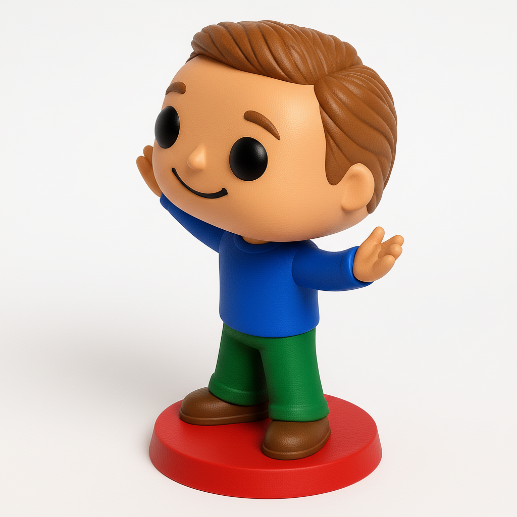 face anatomy 3d model-create 3d face model from photo_Welcoming Cartoon Boy Figurine - Funko Style Print