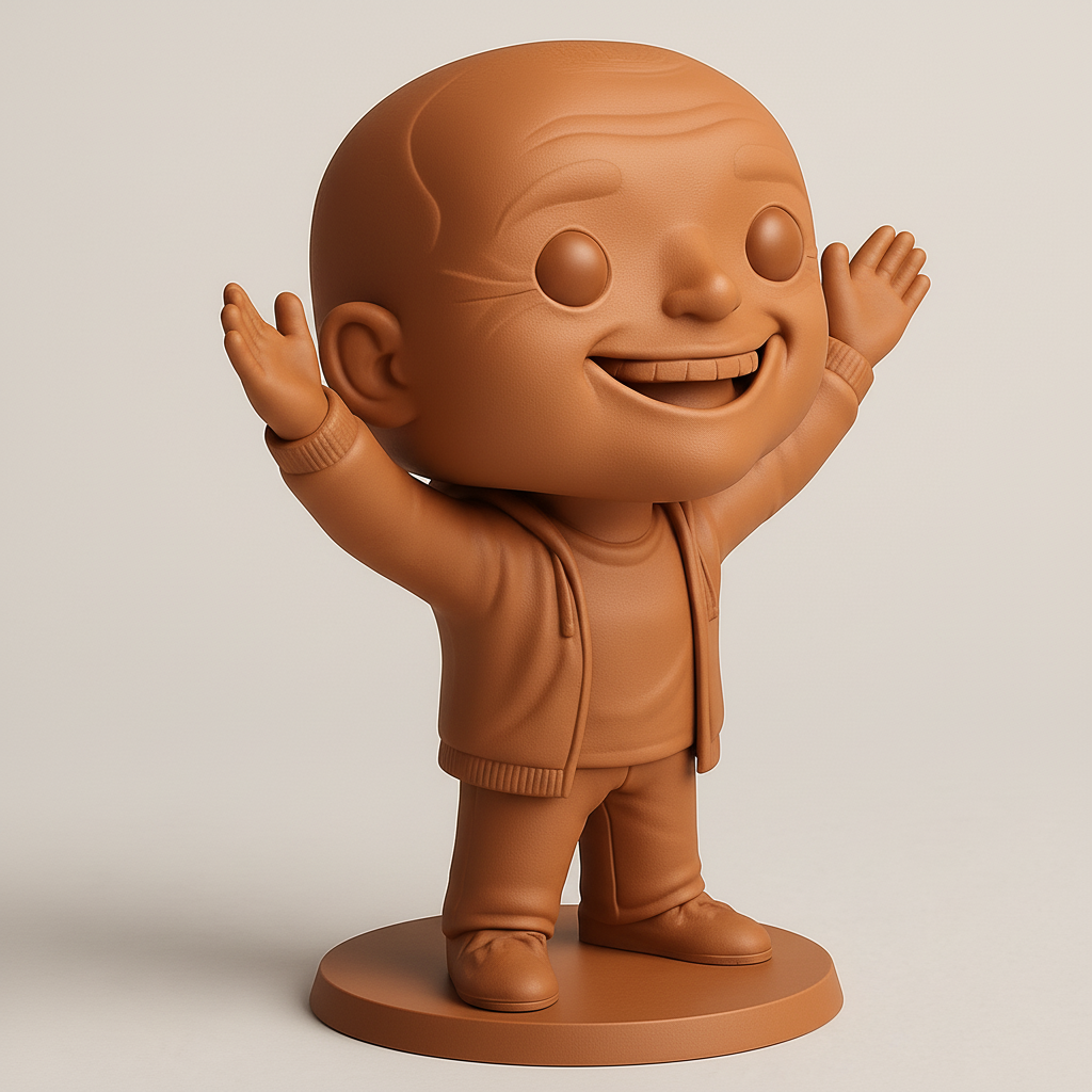 face anatomy 3d model-create 3d face model from photo_Joyful Bald Grandpa Figure - A Happy Desk Companion!