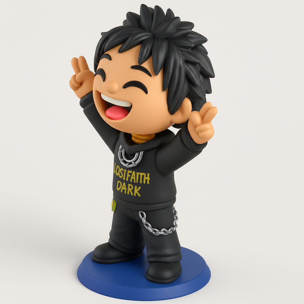 face anatomy 3d model-create 3d face model from photo_LosiFaith Dark Chibi Icon: Print & Unleash Joy!