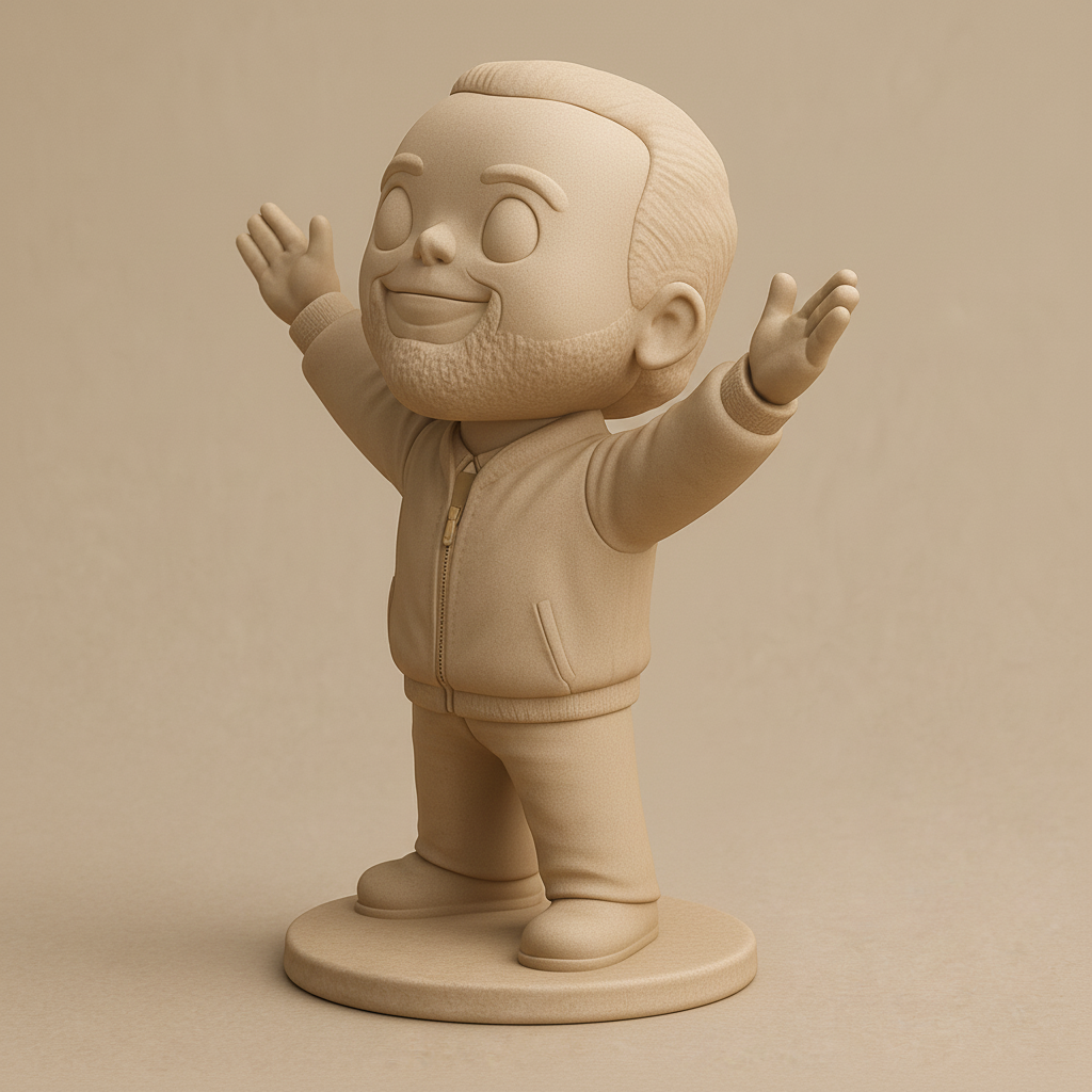 face to 3d model ai-3D portrait printing from photo_Friendly Welcoming Character Statue - Desk Companion