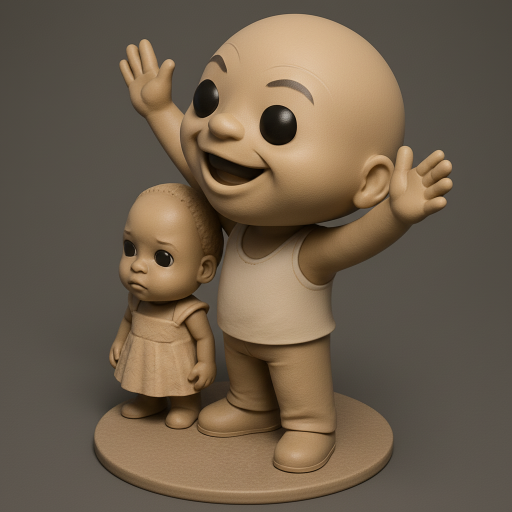 face anatomy 3d model-create 3d face model from photo_Joyful Embrace: Emotional Sibling Figure Set