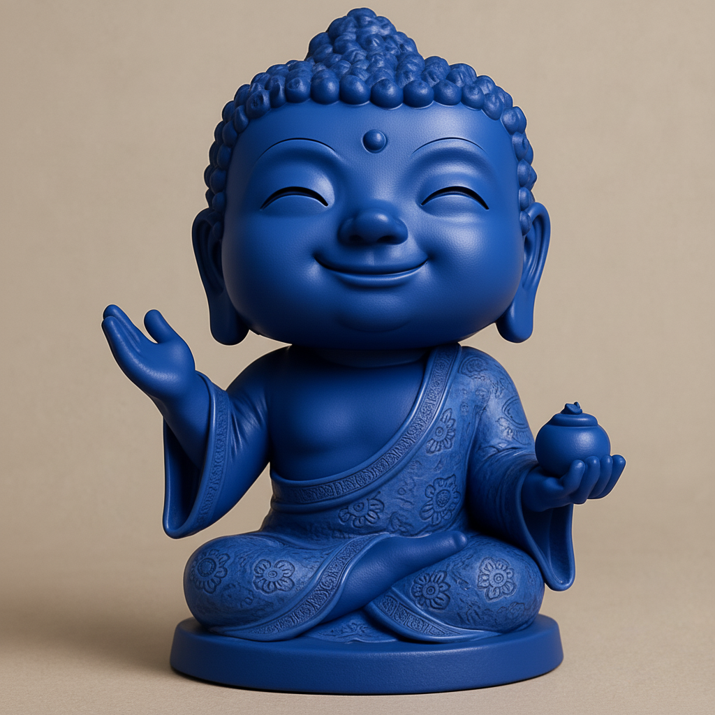 face to 3d model ai-3D portrait printing from photo_Chibi Buddha statue of the Smiling Medicine Buddha