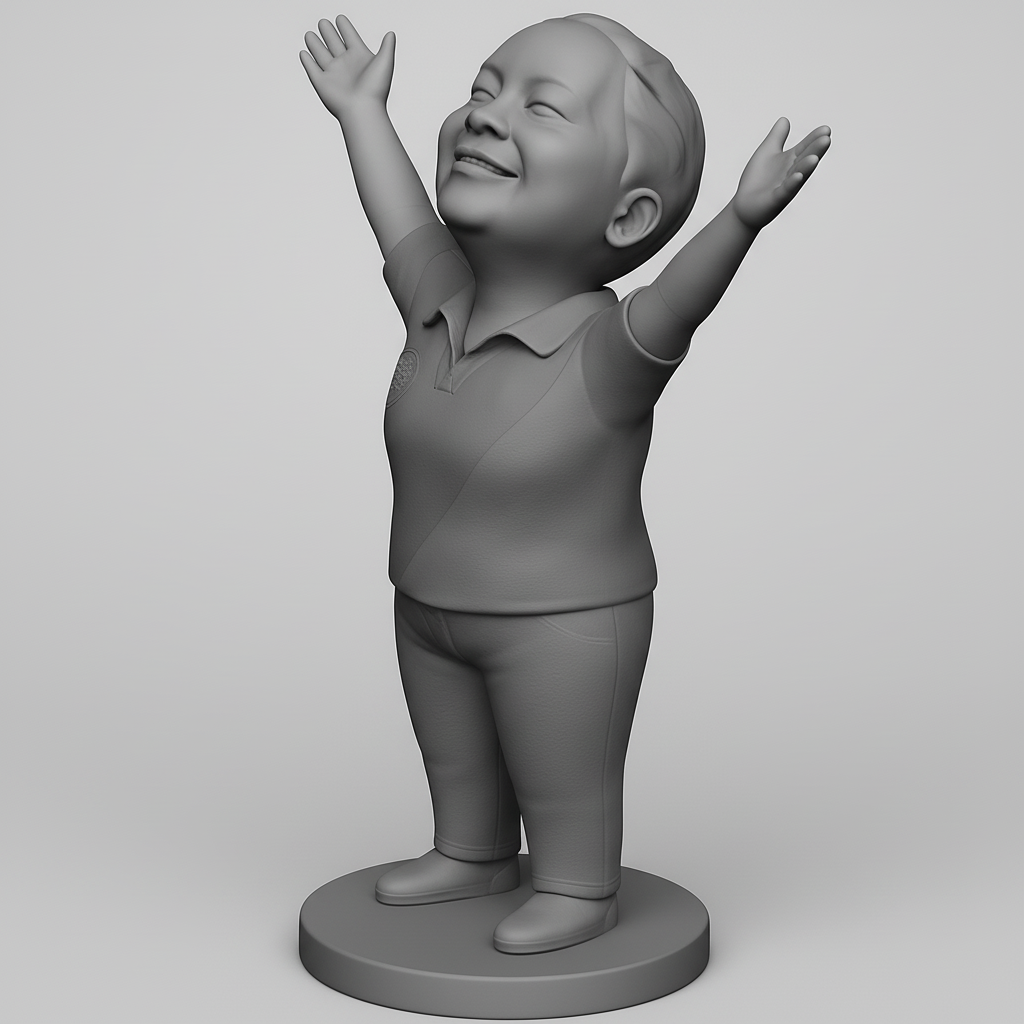 face anatomy 3d model-create 3d face model from photo_Pure Joy Figurine: Embrace Happiness with Open Arms