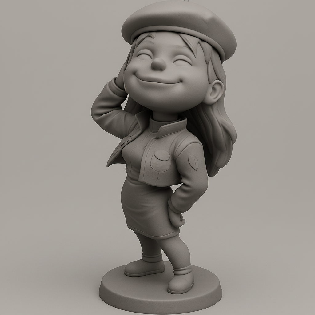 face anatomy 3d model-create 3d face model from photo_Confident Girl Figure: Perfect for Display!