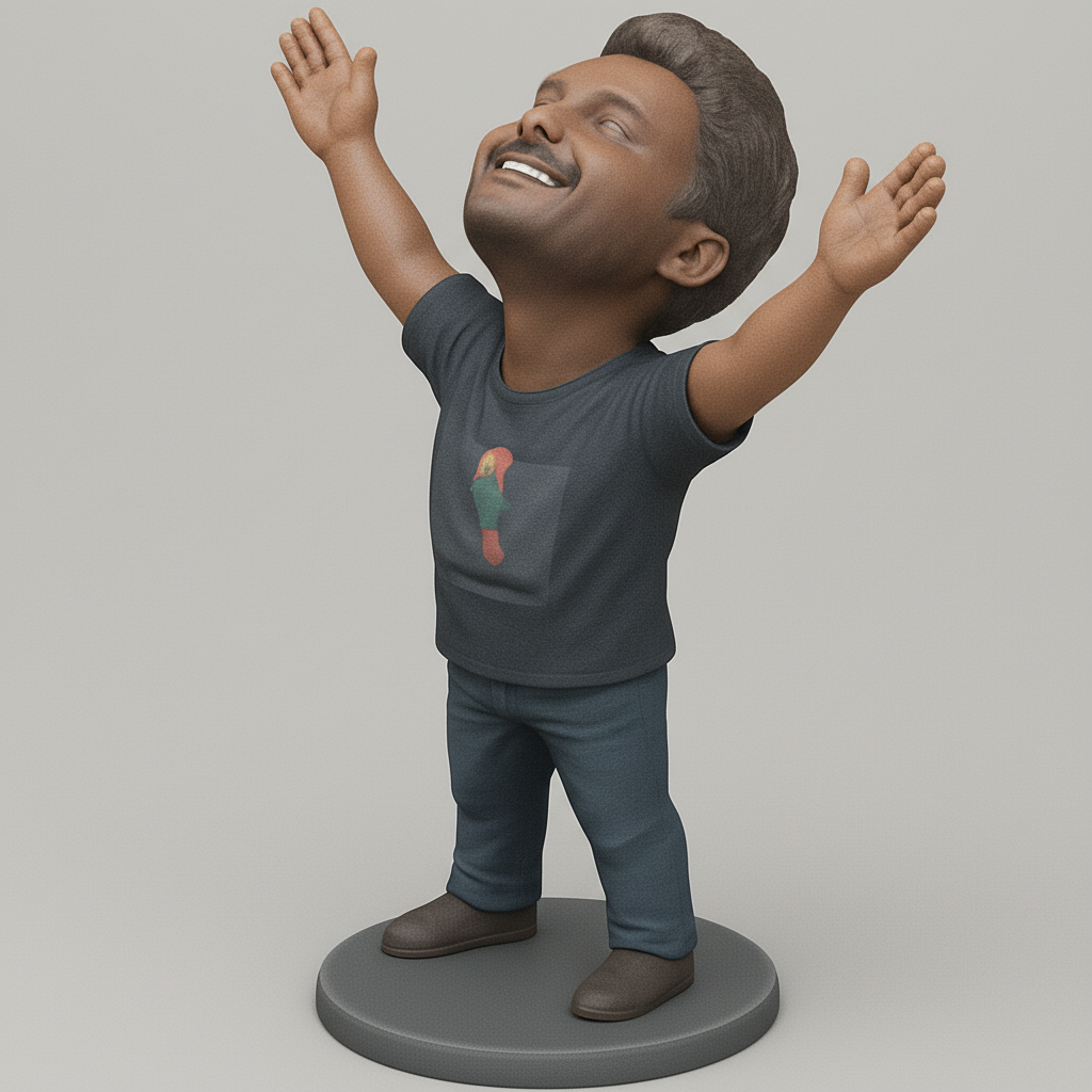 face anatomy 3d model-create 3d face model from photo_Joyful Spirit Man Figurine: Celebrate Life 3D Print