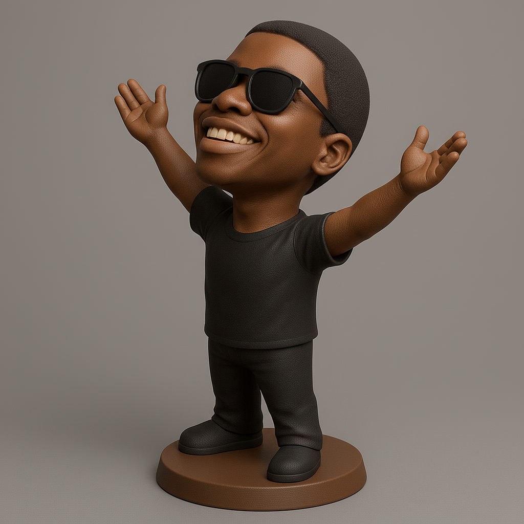 face anatomy 3d model-create 3d face model from photo_Joyful Character Statue for 3D Printing