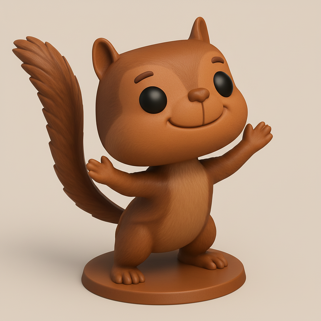 face anatomy 3d model-create 3d face model from photo_Charming Squirrel Friend Figurine - Happy Desk Decor