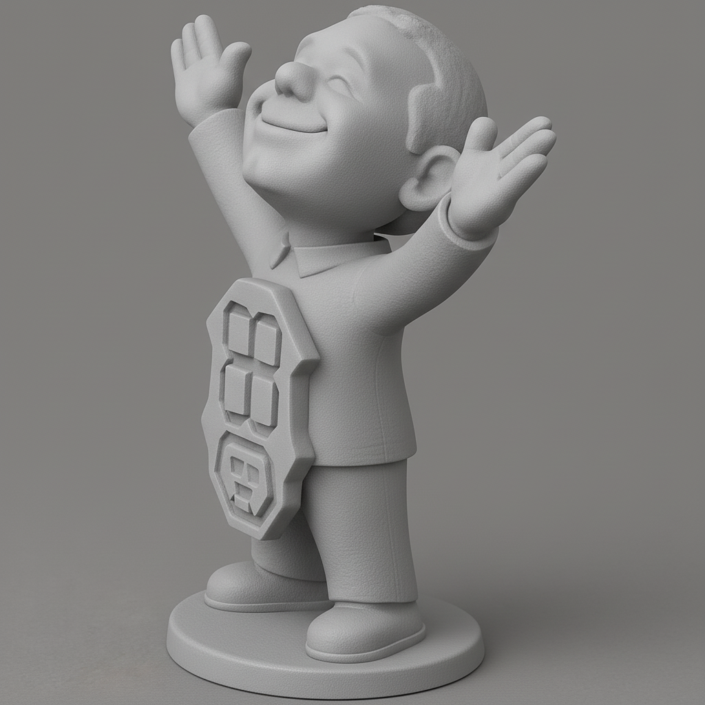 face anatomy 3d model-create 3d face model from photo_Joyful Boy Emblem Statue - Embrace Happiness!