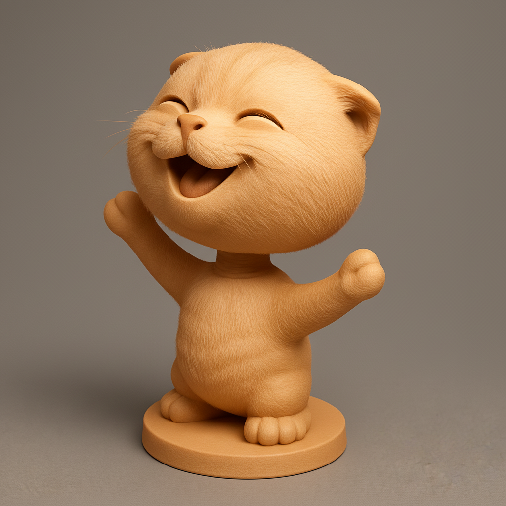 face to 3d model ai-3D portrait printing from photo_3D Print a Hug: Adorable Laughing Cat!