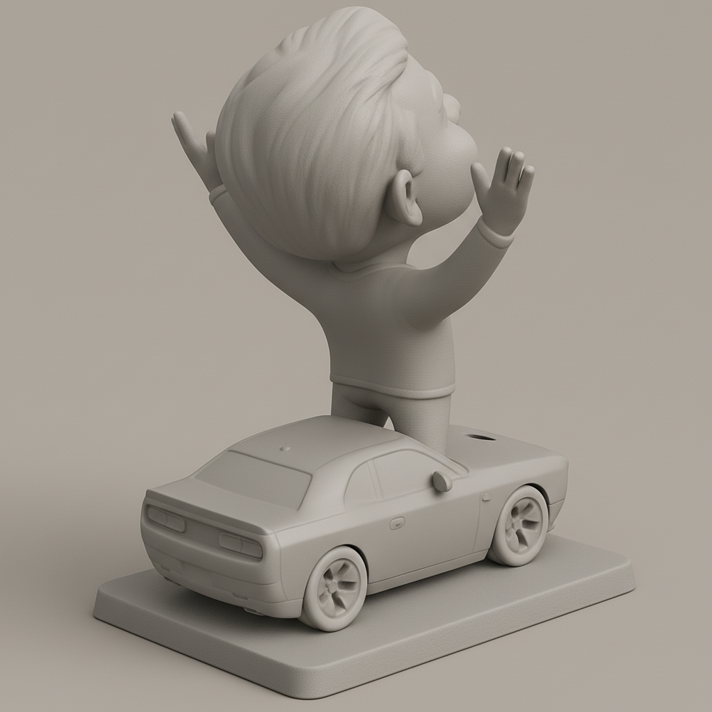 face anatomy 3d model-create 3d face model from photo_Challenger Bliss: Joyful Ride Desktop Figurine