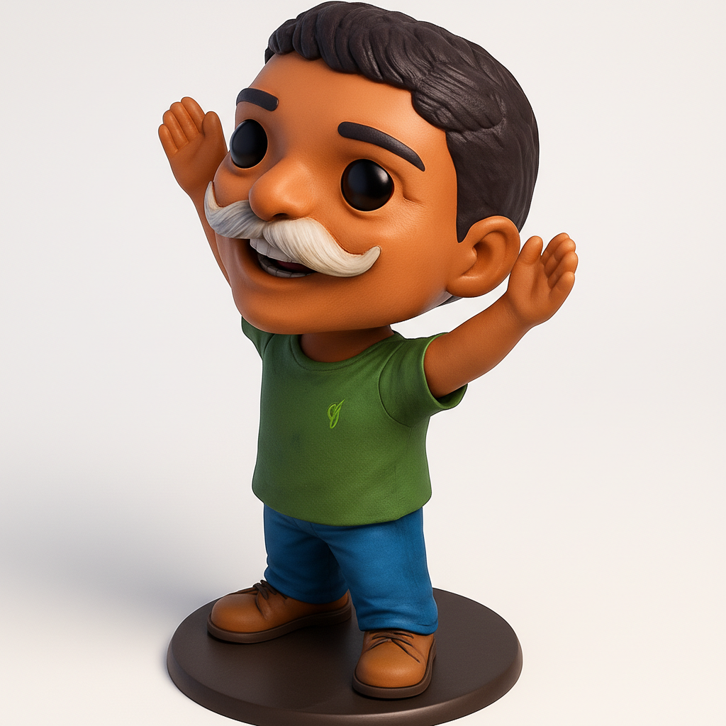 face to 3d model ai-3D portrait printing from photo_Bring Joy Home: Moustache Man Desk Companion