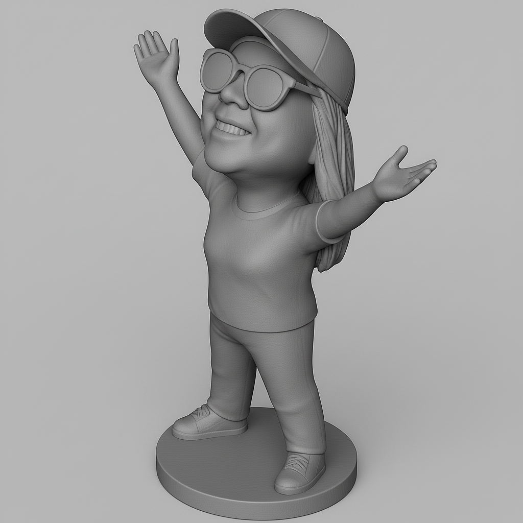 face anatomy 3d model-create 3d face model from photo_Joyful Celebration Figurine