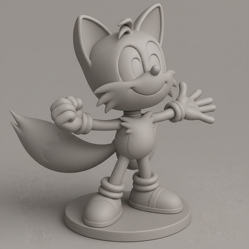 silhouette 3d printer maker-3d portrait printing_Charming Fox Character Figurine