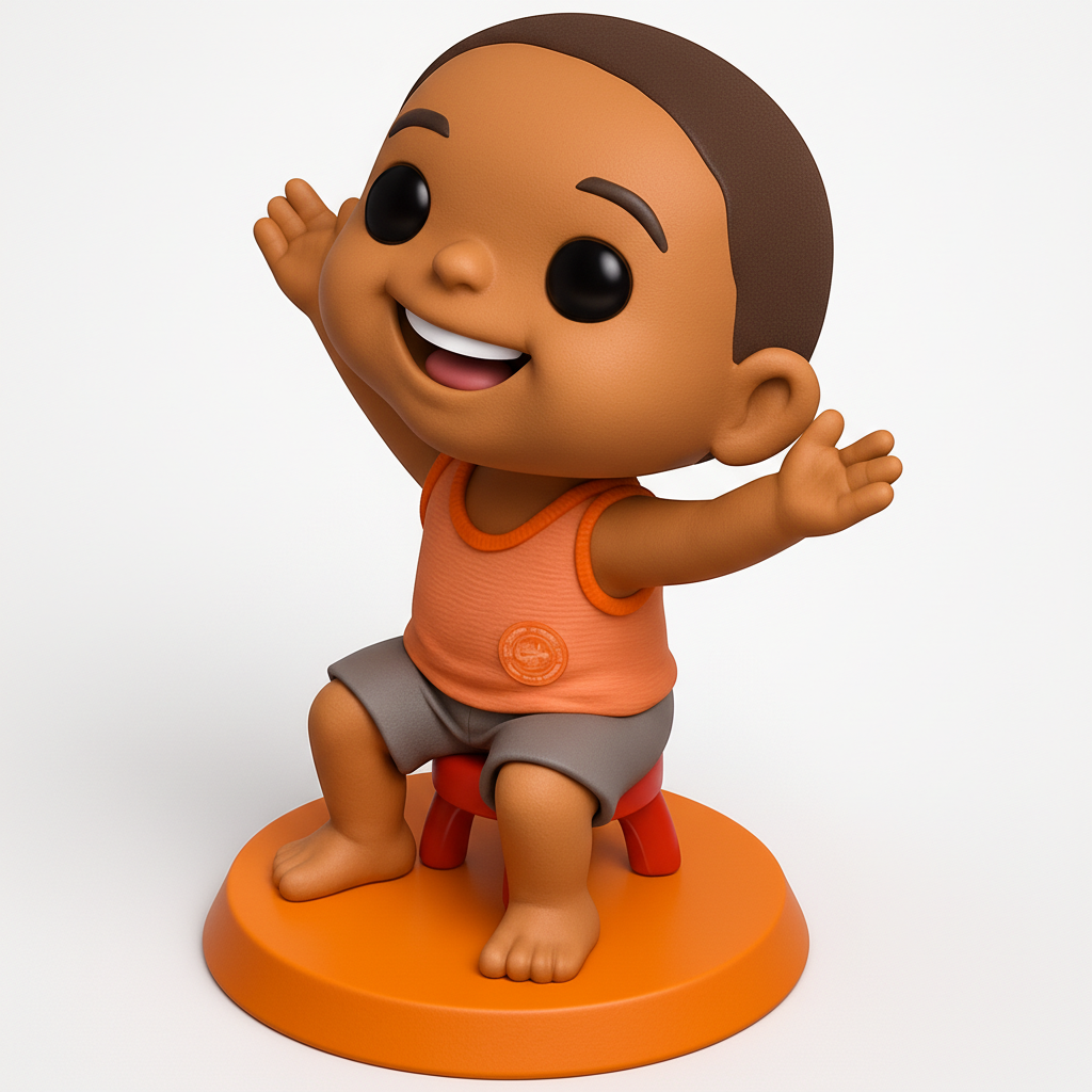 face anatomy 3d model-create 3d face model from photo_Joyful Little Boy Figurine