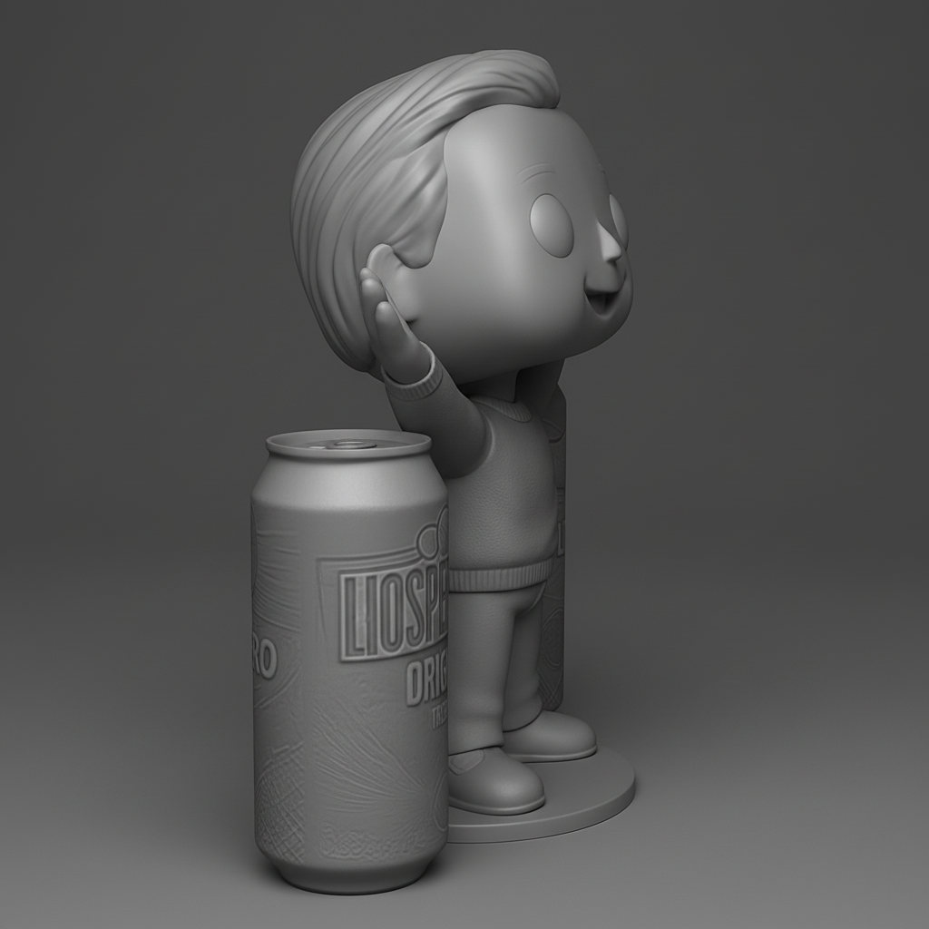 face anatomy 3d model-create 3d face model from photo_Fun Pop-Style Figure & Parody Drink Cans Collectible