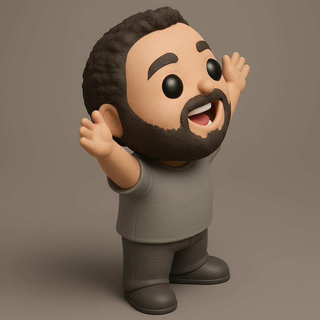 face anatomy 3d model-create 3d face model from photo_Happy Waving Cartoon Guy - Fun Desk Buddy!