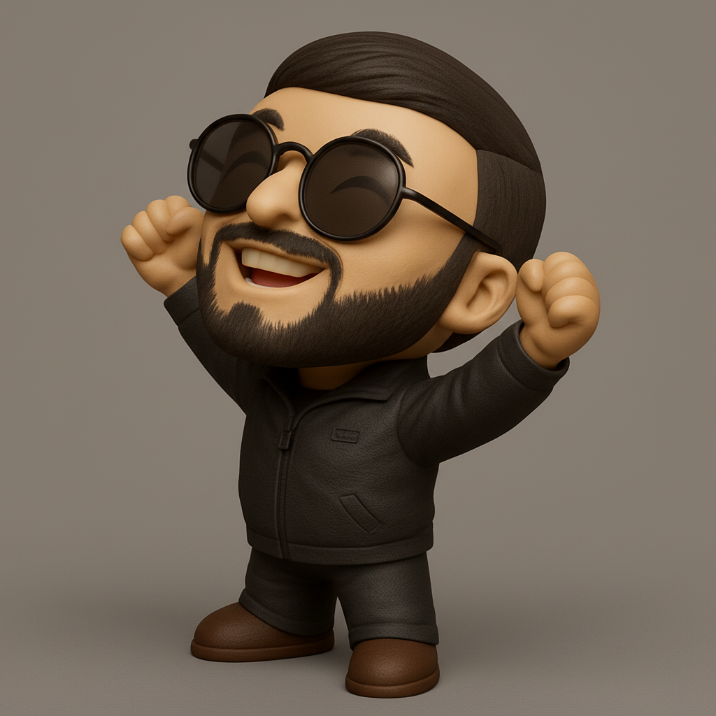 face anatomy 3d model-create 3d face model from photo_Happy Chibi Guy Figure: Celebrate Success & Good Vibes!