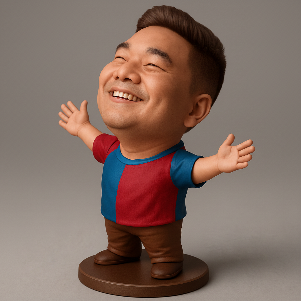 face to 3d model ai-3D portrait printing from photo_Joyful Bobblehead Figurine - Spread Happiness!