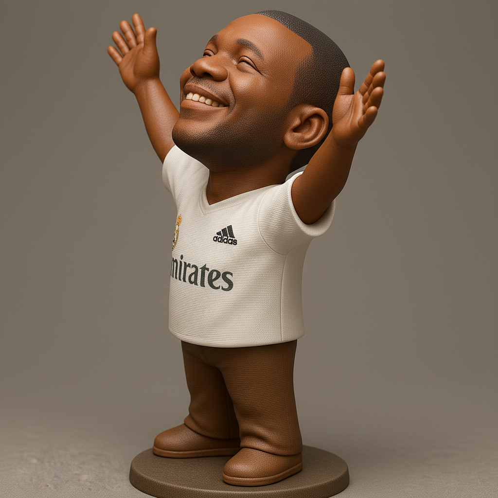 silhouette 3d printer maker-3d portrait printing_Joyful Soccer Star Figurine
