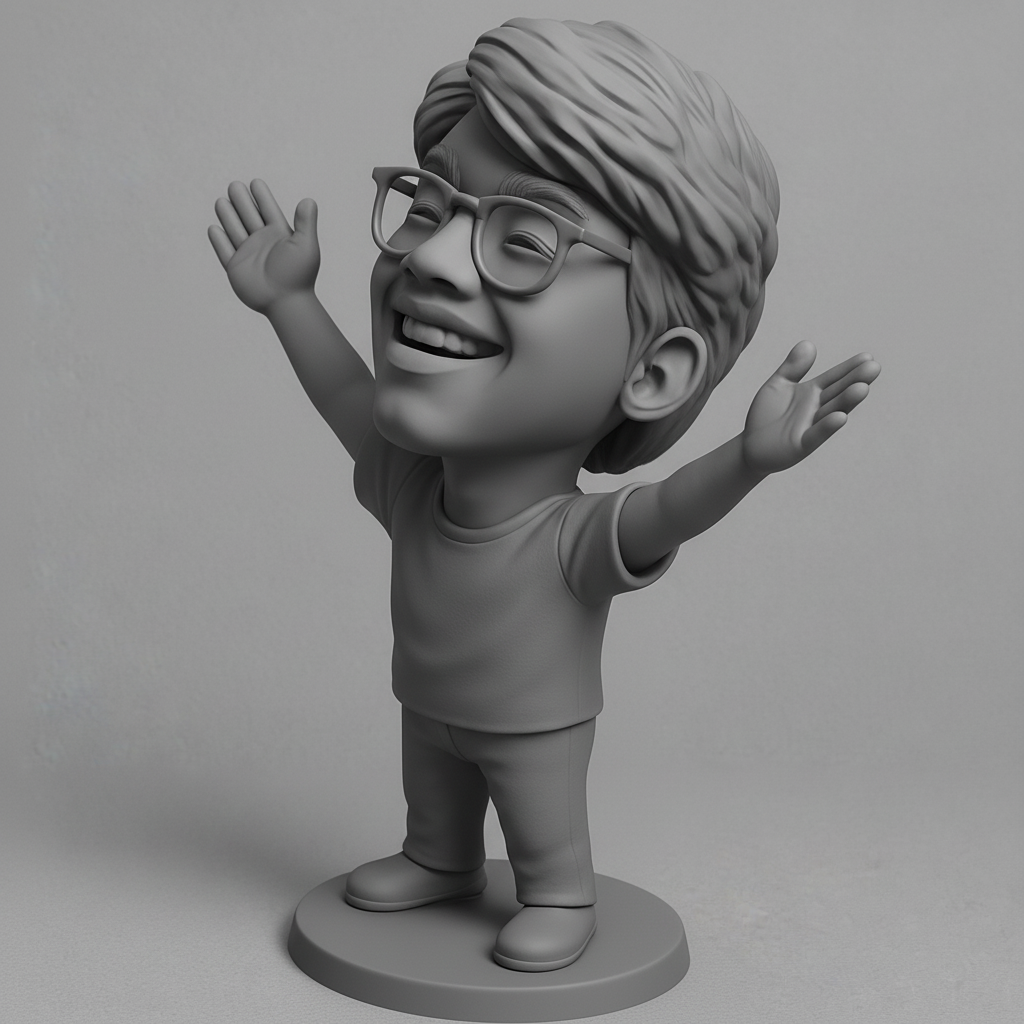 face anatomy 3d model-create 3d face model from photo_Optimistic Friend 3D Print - Share the Cheer & Joy!