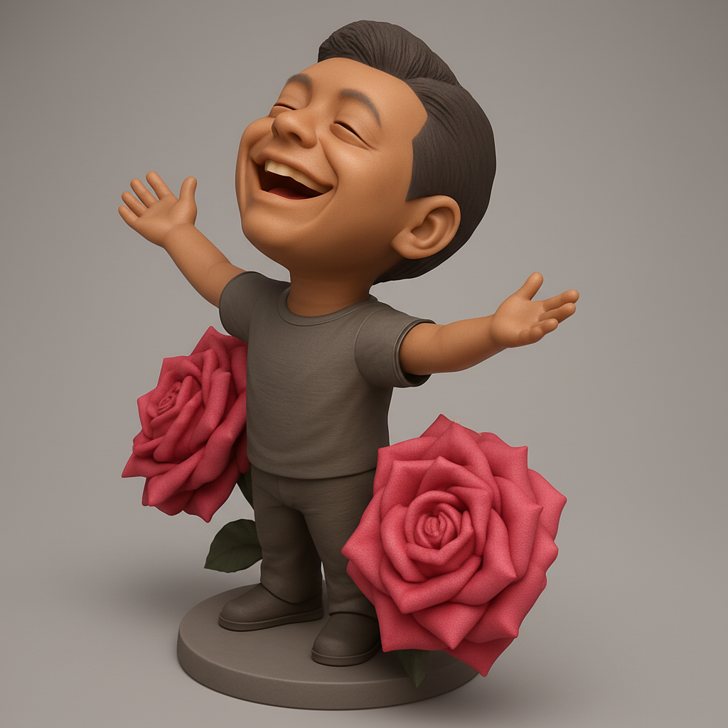 face to 3d model ai-3D portrait printing from photo_ with Roses - Celebrate Happiness