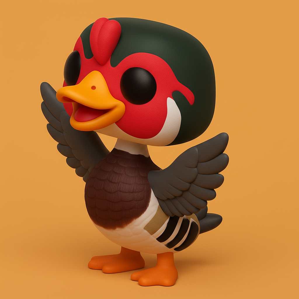 face anatomy 3d model-create 3d face model from photo_Charming Mandarin Duck Funko-Style Collectible