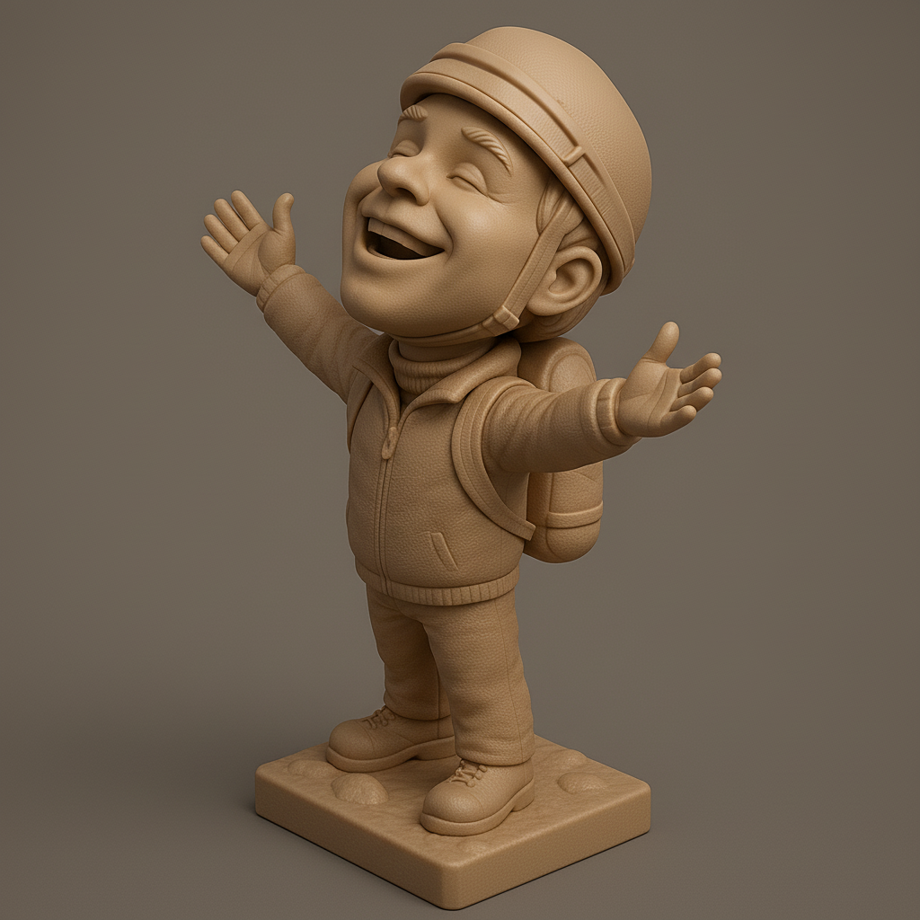 silhouette 3d printer maker-3d portrait printing_Joyful Adventurer 3D Figure