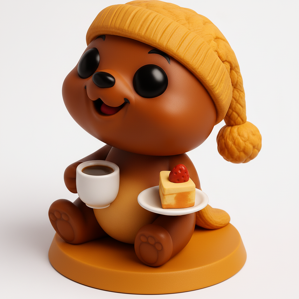 face anatomy 3d model-create 3d face model from photo_Cozy Bear with Coffee & Cake - Perfect Desk Buddy!
