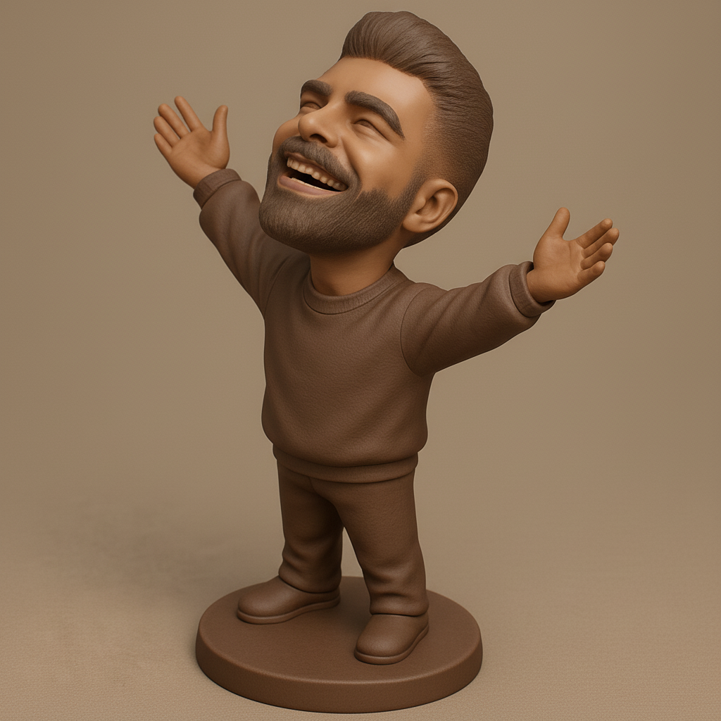 face anatomy 3d model-create 3d face model from photo_Joyful Man Figurine: Celebrate Life & Spread Positivity