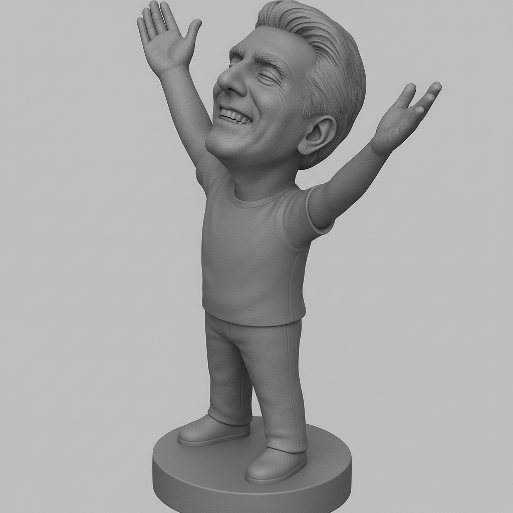 silhouette 3d printer maker-3d portrait printing_Joyful Figure with Outstretched Arms