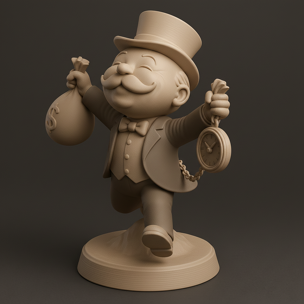 silhouette 3d printer maker-3d portrait printing_Joyful Tycoon Figurine