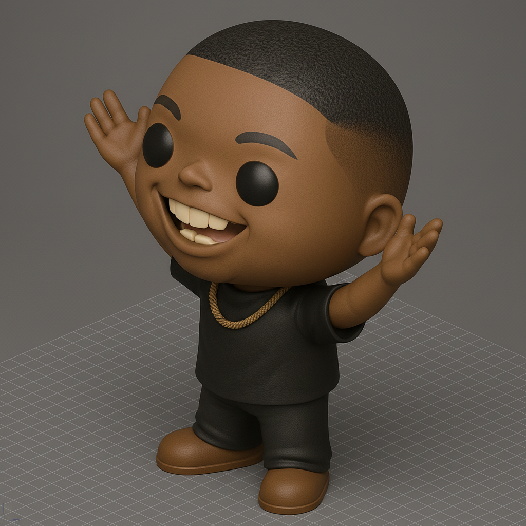 face anatomy 3d model-create 3d face model from photo_Joyful Funko Style Collectible Figure 3D Print