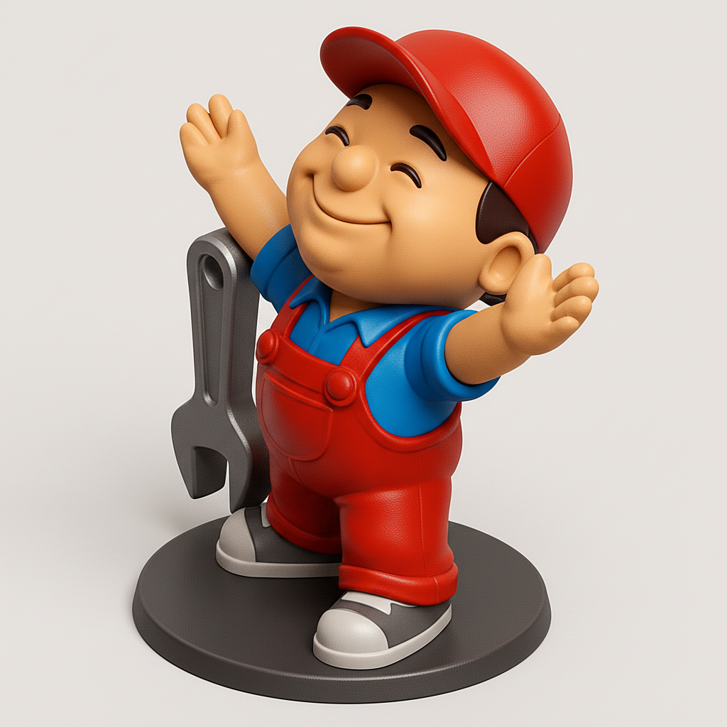 face to 3d model ai-3D portrait printing from photo_Happy Helper Figurine: Print Your Own Smiling Mechanic!
