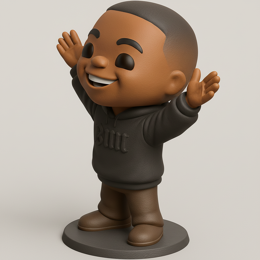 face anatomy 3d model-create 3d face model from photo_Joyful 'BMll' Hoodie Figurine - Your Printable Desk Companion