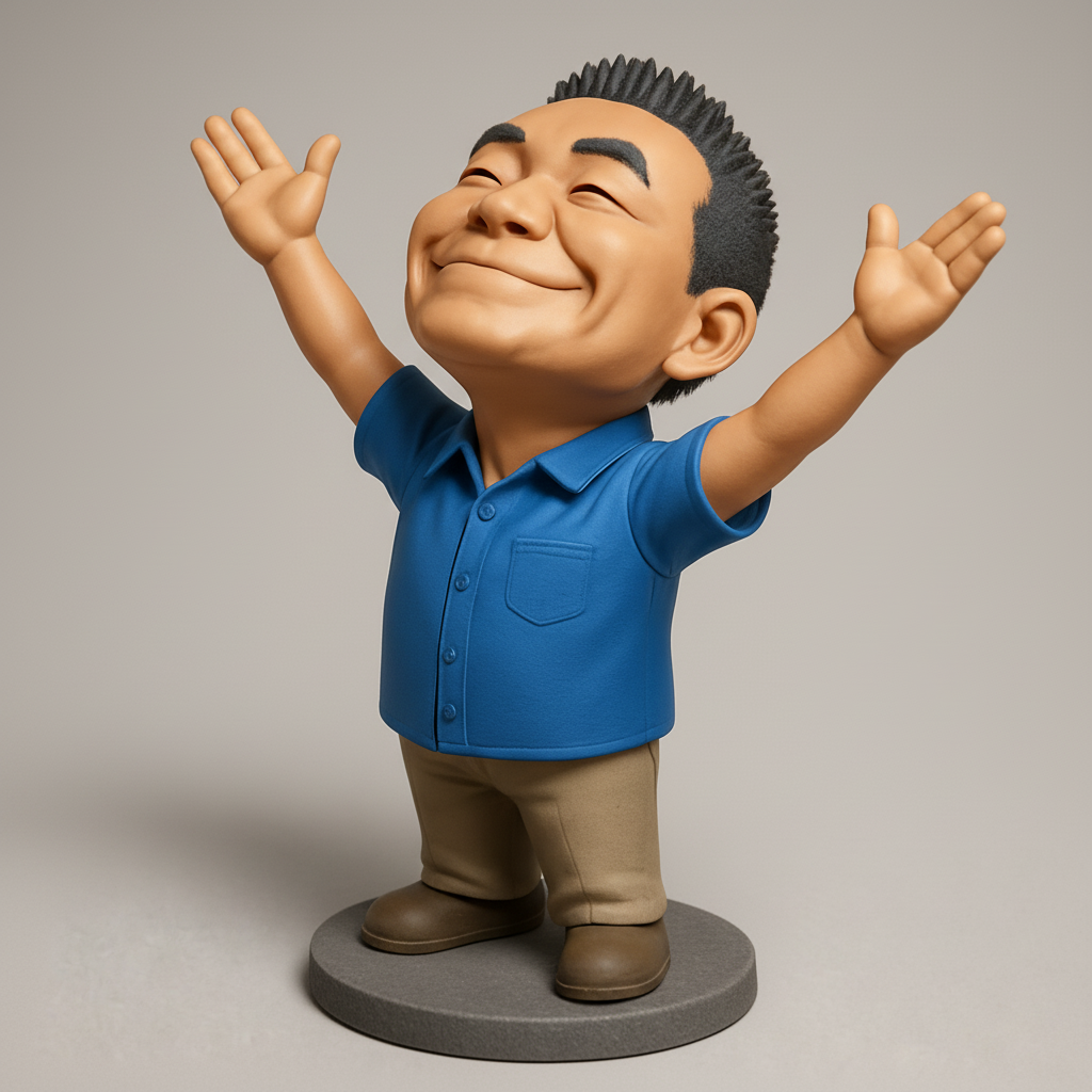 face anatomy 3d model-create 3d face model from photo_Uplifting Happy Man Desktop Figurine