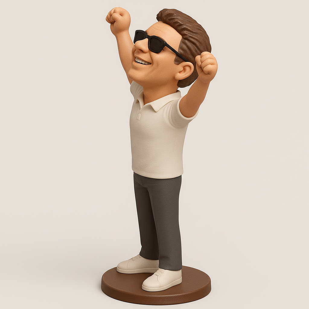 silhouette 3d printer maker-3d portrait printing_Joyful Celebrator 3D Model