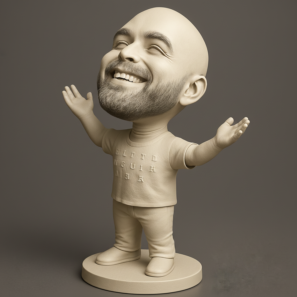 artistic statue STL-digital art figurines_Cheerful Character Figurine for 3D Printing