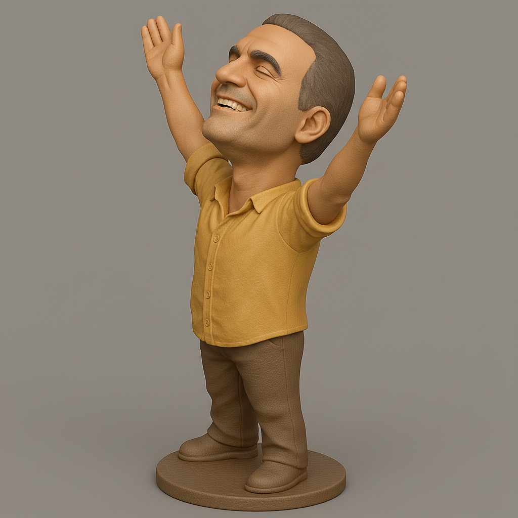 face anatomy 3d model-create 3d face model from photo_Joyful Figurine with Outstretched Arms