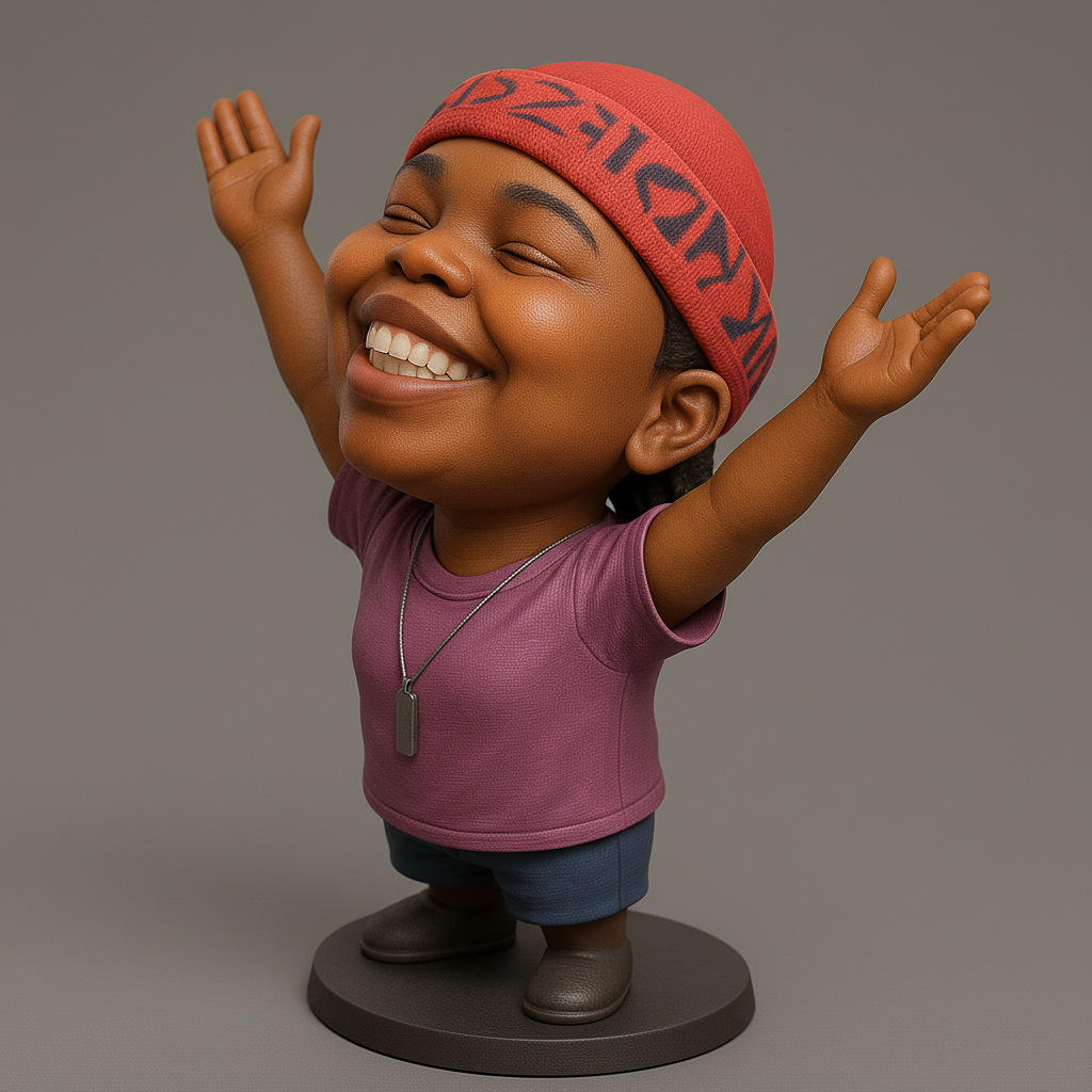 silhouette 3d printer maker-3d portrait printing_Joyful Kid Figure with Arms Up