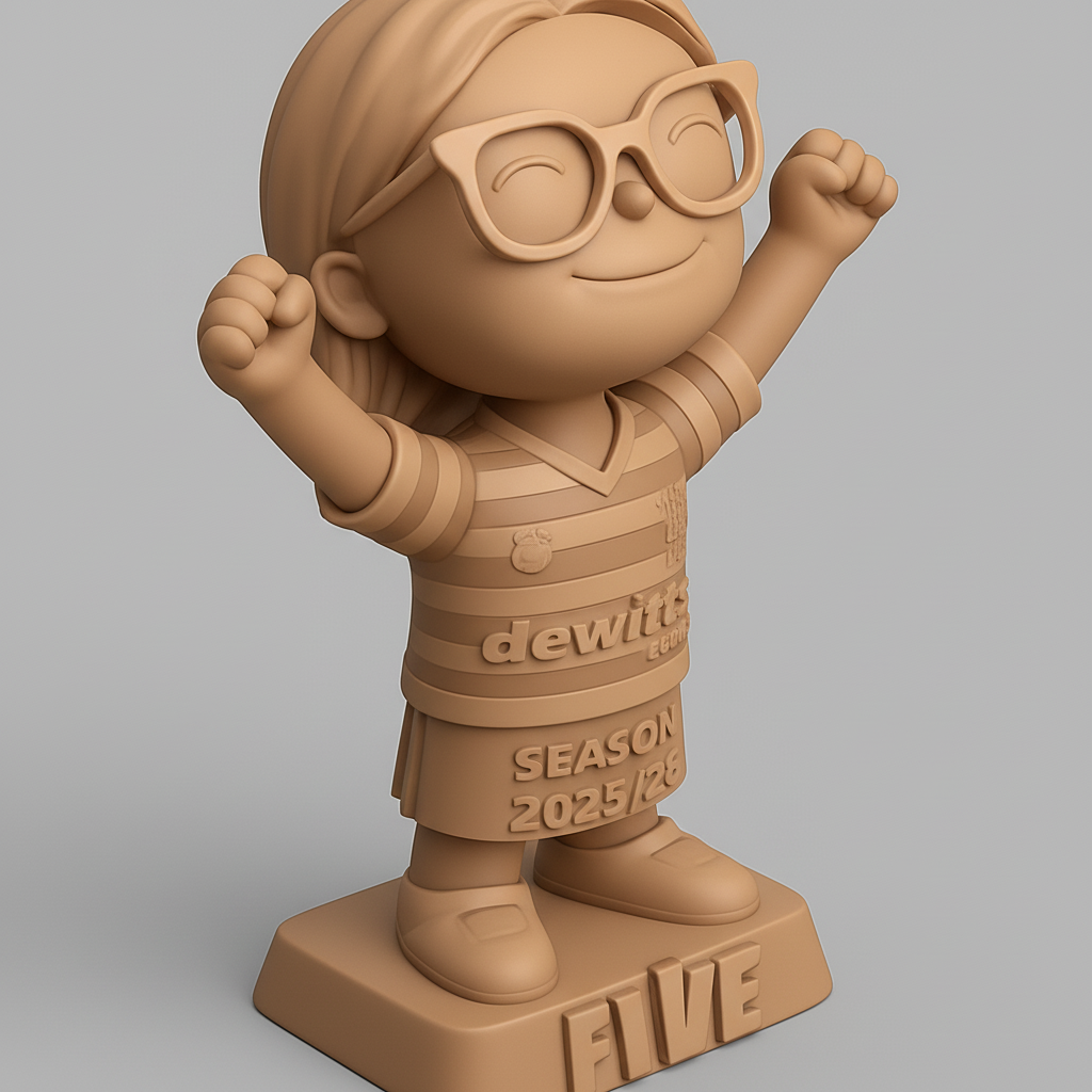 face to 3d model ai-3D portrait printing from photo_Joyful Champion Girl Trophy - Customizable Award